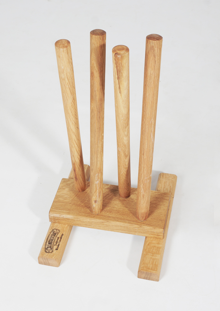 Solid Oak Double Row Cross Free-Standing Boot Rack (2 pairs)